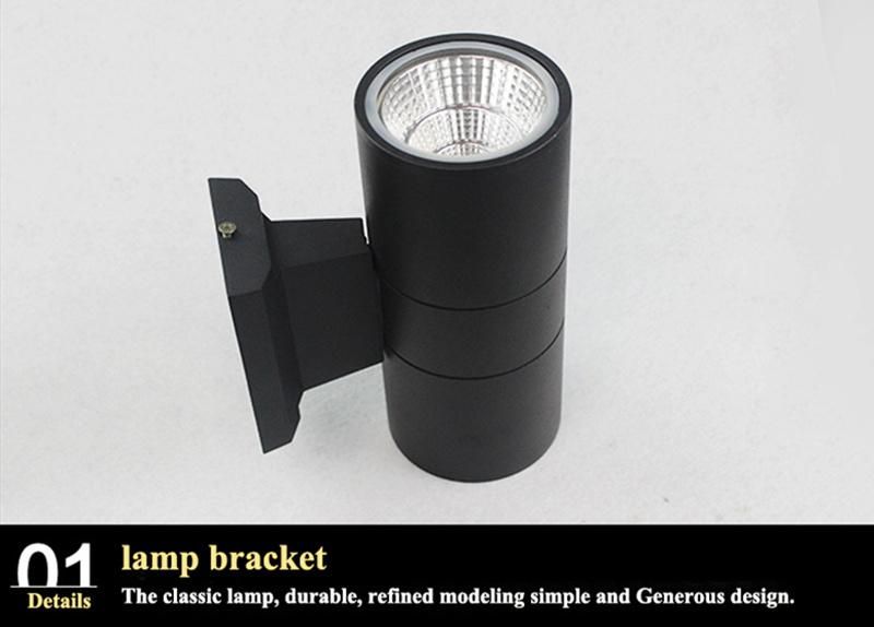 Aluminum Black Grey Shell Industrial Modern Double Head 6W LED Wall Lamp Corner Lights