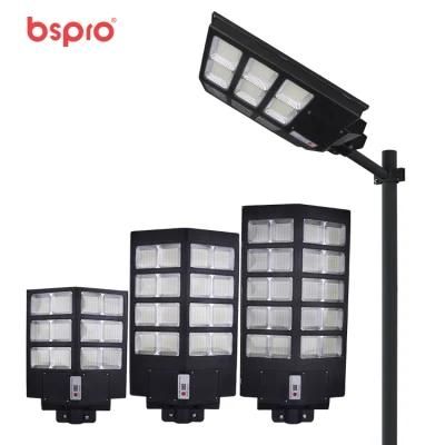 Bspro Remote Control IP65 All in One Lamp ABS Pole Lights Outdoor Solar Street Light