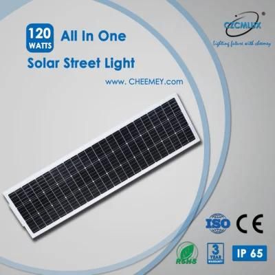 120W High Power All in One Solar Street Light for Project with 3-5 Years Warranty