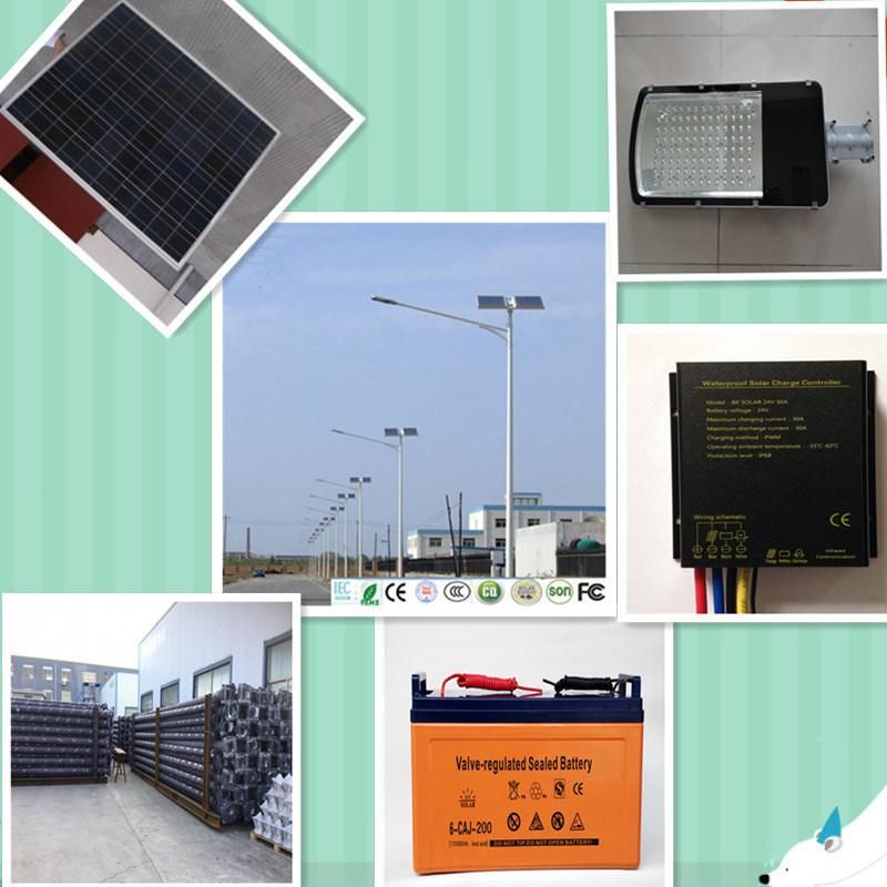 Solar Street Lights with Lithium Battery Pack 12V 100ah