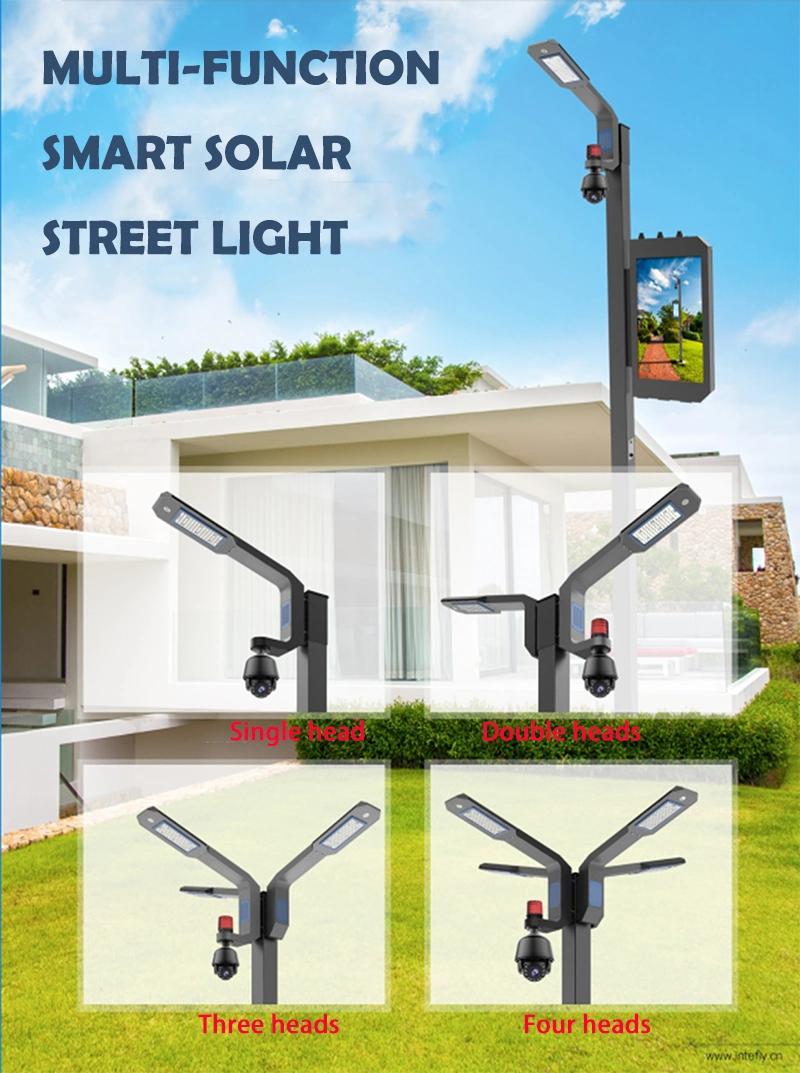100% Solar Powered off-Grid Smart Countryside Iot Street Light with CCTV and Alarm Light for Remote Area