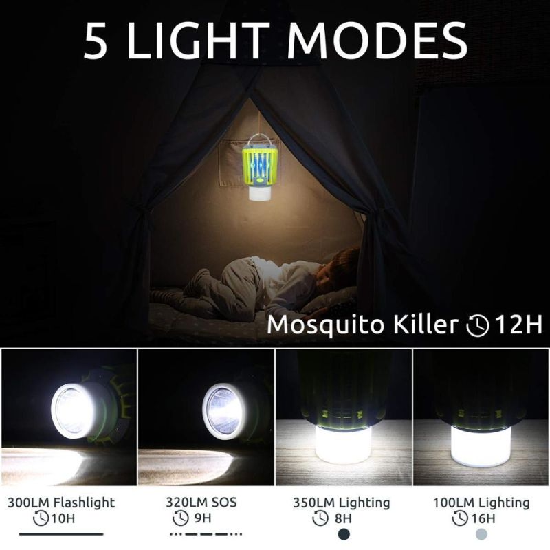 IP67 Waterproof USB Rechargeable Mosquito Repellent Lamp Killer Light