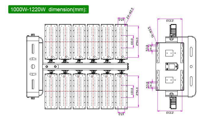 High Lumen Die Casting Aluminum Alloy Housing 720W LED Flood Lights