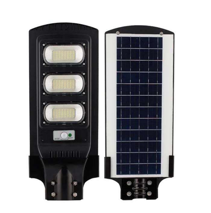 High Quality Human Body Induction Intelligent Outdoor Garden Courtyard Integrated IP55 Waterproof 50W 100W 150W Solar Road LED Street Light