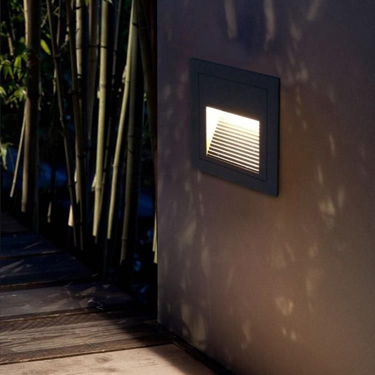 IP65 Aluminum Outdoor Recessed Wall Foot Lmp LED Stair Step Light 1W 3W