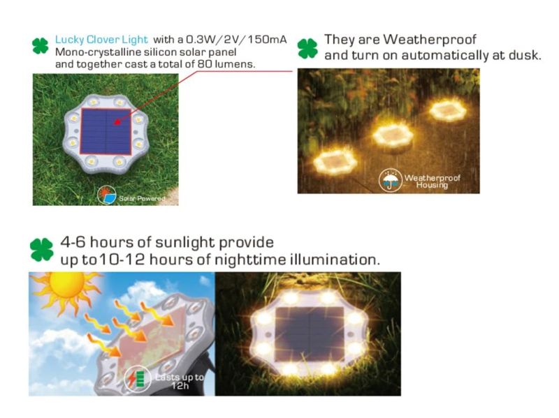 Waterproof Security Landscape Pool Outdoor RGB Solar Lights in Ground