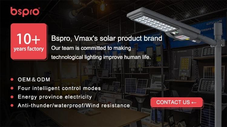 Bspro All in One Lithium Battery LED Street Light Housing Waterproof 200W LED Solar Street Light
