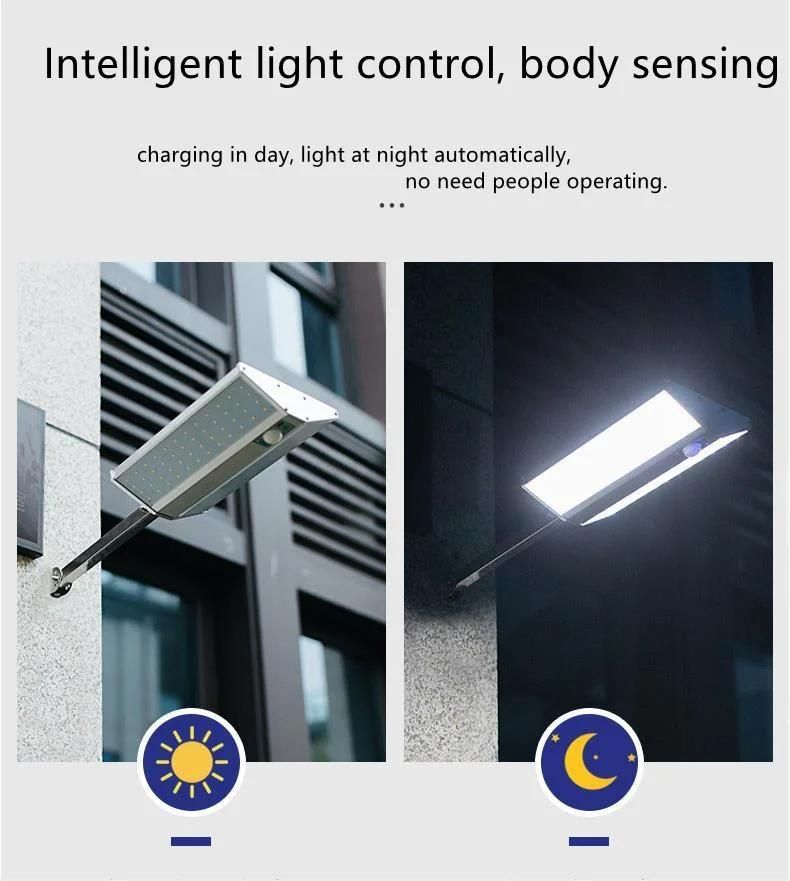 Outdoor LED Solar Street Light IP65 Waterproof Solar Powered Street Lights with Remote