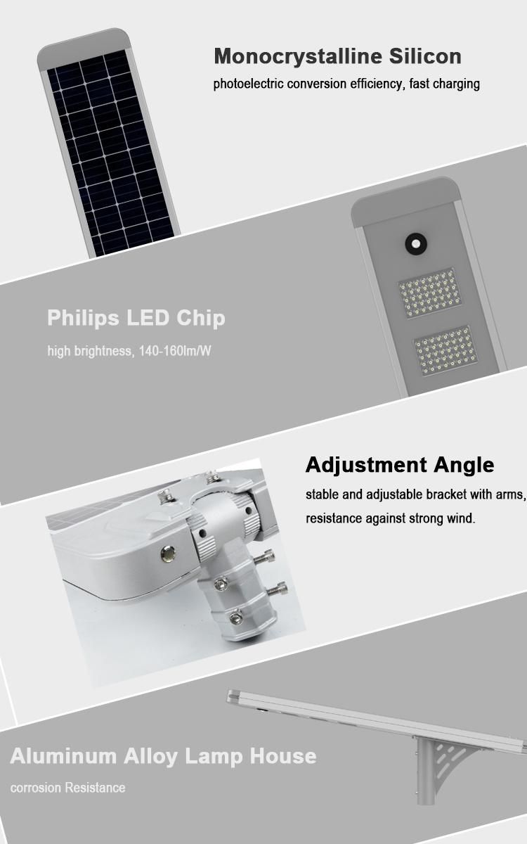 Solar 60watts Optical Sensor Lens PCB Three LED Street Light