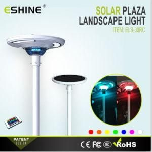 Patent Design 25W UFO Landscape Solar Plaza Lamp Adjust 16 Colors Remote Control