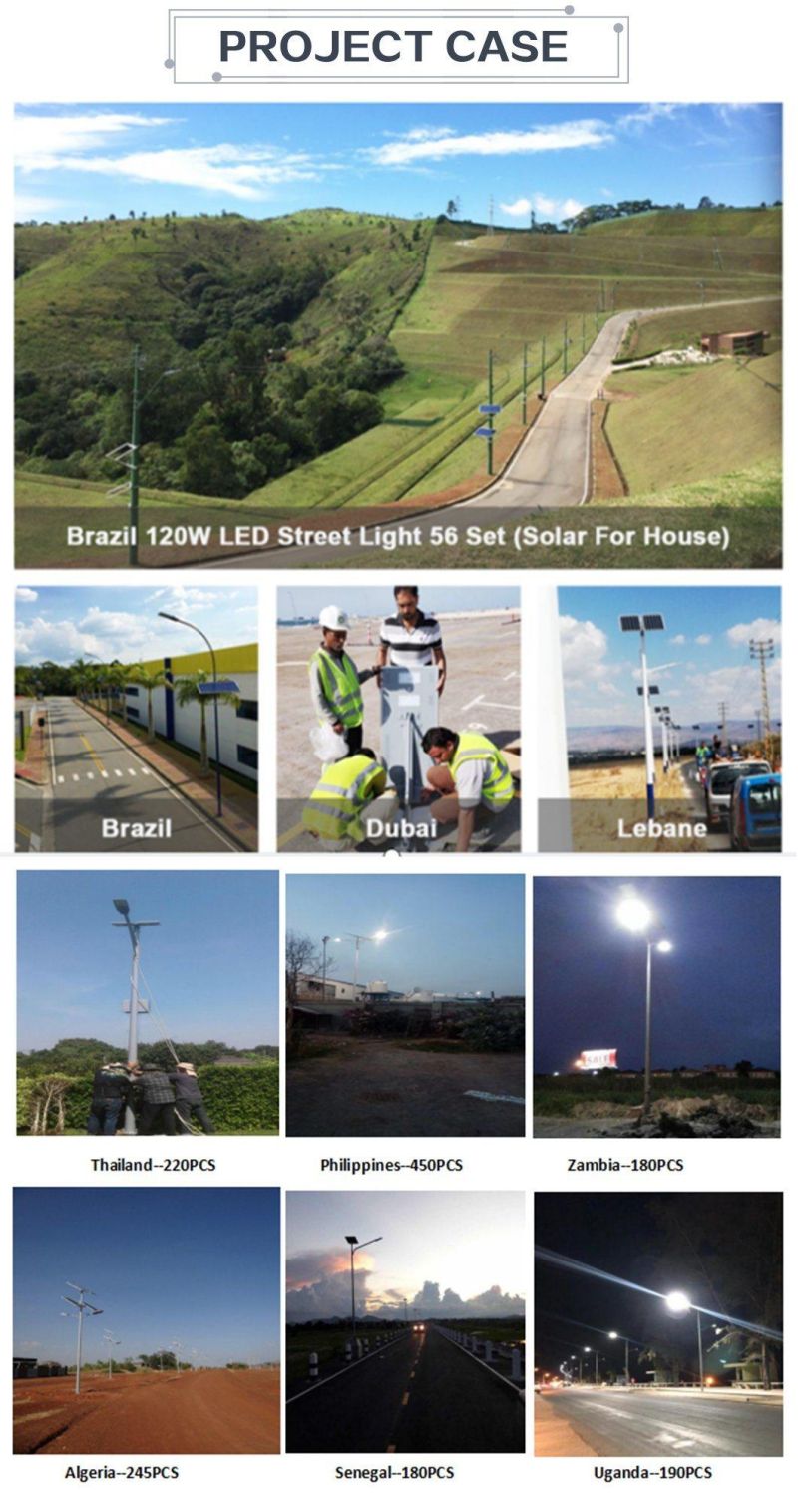 SGS Pvoc High Power 12m 120W LED Split Solar Street Light Q235 Galvanized Poles 3 Years Warranty Waterproof IP65 CE RoHS IEC Certified