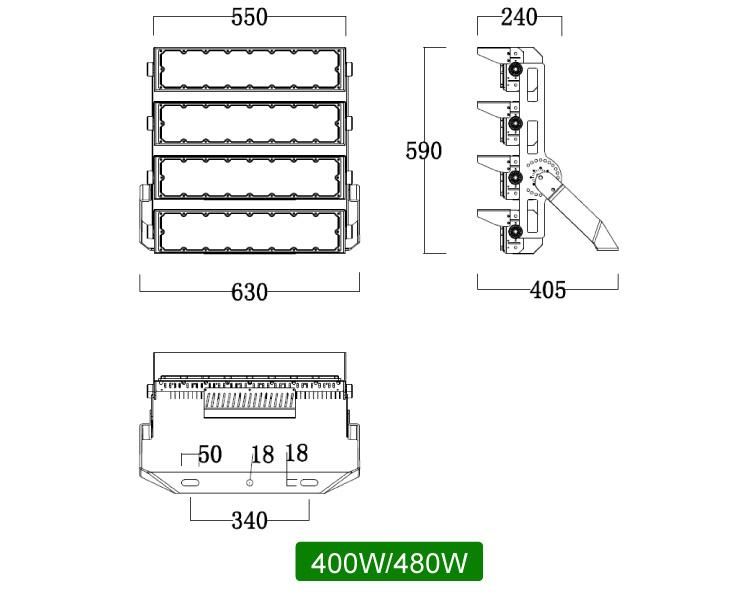 New Design with 1440W High Power IP66 LED Stadium Sport Flood Light