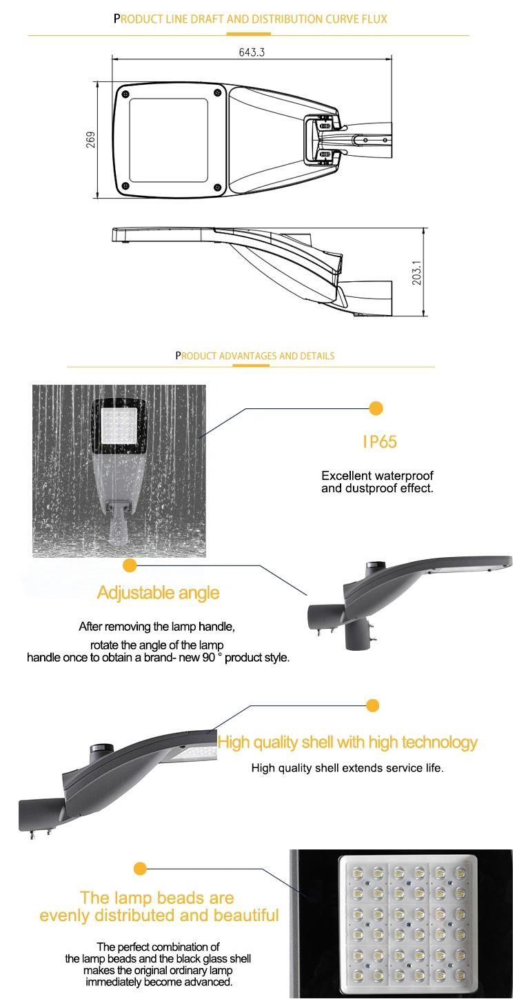 Protector IP66 Ik08 100W Energy Saving LED Street Light