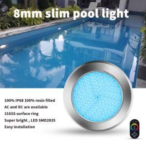 18W IP68 8mm Super Slim Underwater Pool Light with CREE Chip