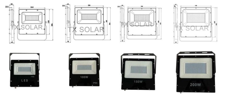 Die Casting Aluminium IP65 150W with High Lumen AC LED Flood Light Outoor Lighting