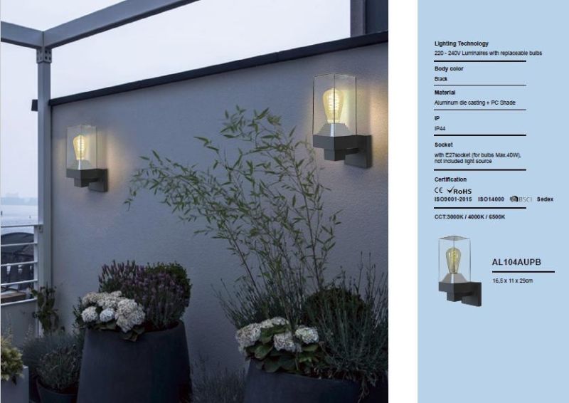 Hot Sell Smoky Wall Light with Replaceable Bulbs