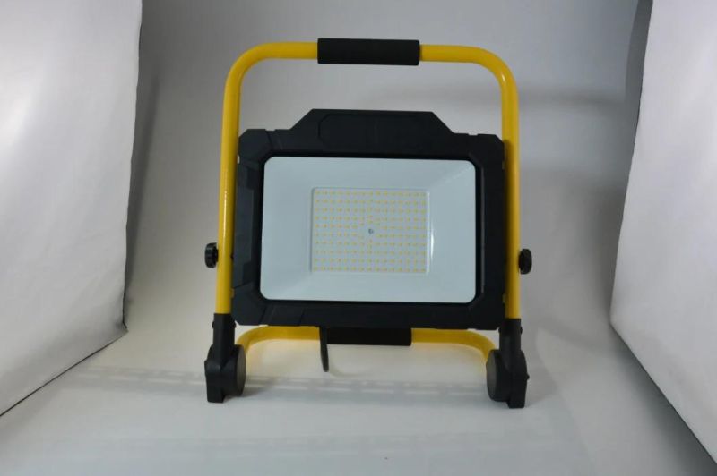 Portable Rechargeable Cordless LED Work Light Floodlight 100W IP65 Waterproof Emergency Flood Light with Stand Foldable Support LED Floodlight