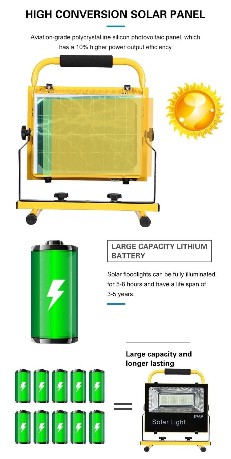 High Lumen Outdoor Lighting IP65 Waterproof 50W Solar Flood Light