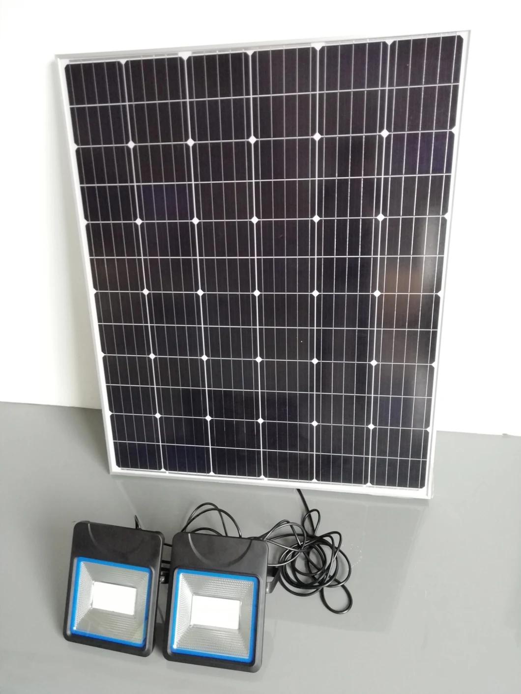 Esavior 100W LED Solar Flood Light Outdoor Street Light with LiFePO4 Lithium Battery