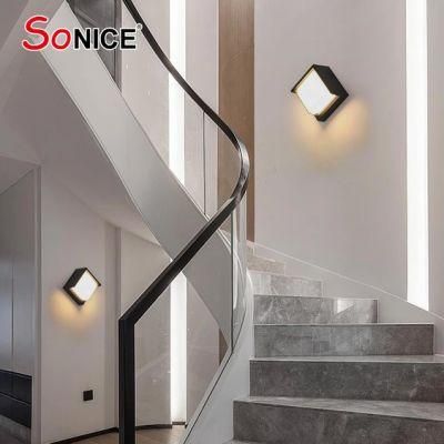 Die Casting Aluminium Surface Mounted Square LED Wall Sconce Lights for Household Hotel Garden Villa Building Corridor