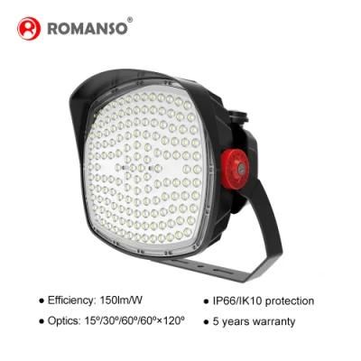 Romanso Hot Products Outdoor Flood Light 1200W 150lm/W IP66 Waterproof Stadium Flood Light