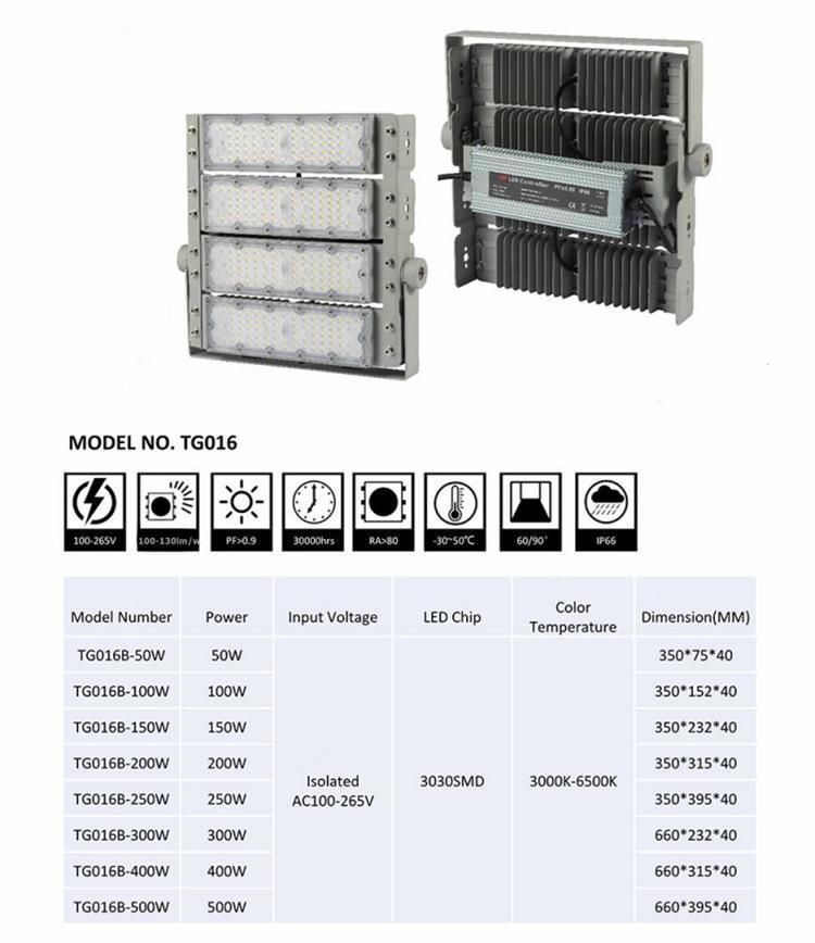 Wholesale Price Module Design LED Lighting Die-Casting Aluminum 250W Flood Lamps with CE RoHS