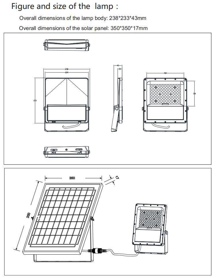 Hot Selling Outdoor Solar Powered Flood Lights 200W