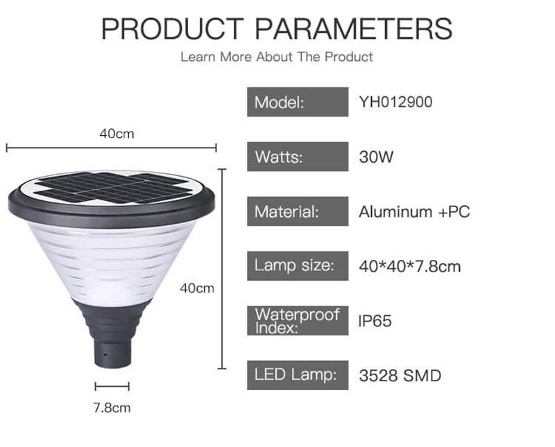 Wholesale Outside Waterproof Lamp Landscape Post Lighting Garden Outdoor Solar Pillar Light