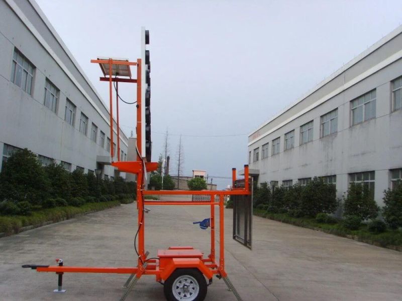 Solar Traffic Signal Directional Arrow/Cross Board Trailer for Construction