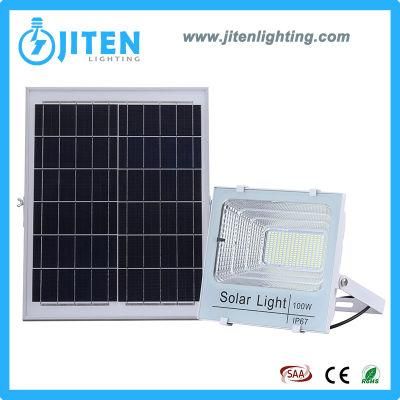 100W Aluminum Outdoor Lighting Solar Panel Rechargeable LED Flood Light with Remote Control
