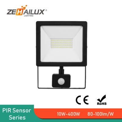 PIR Sensor Aluminum Die Casting LED Floodlight for Warehouse Garden Yard