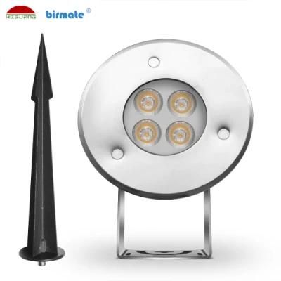 Outdoor Garden 316L Stainless Steel 3W Insert Ground LED Pin Spike Light