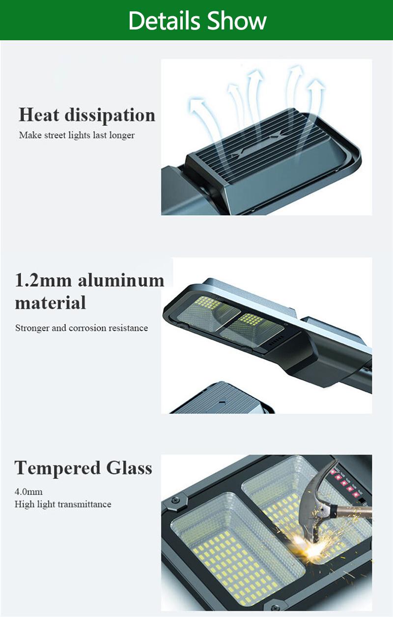 100W Outdoor Solar Street Lamp Waterproof Solar Powered LED Street Light