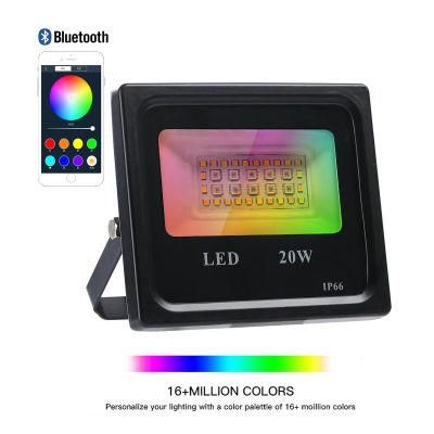 20W RGB Dimmable Smart Flood Light Works with Multiple Control
