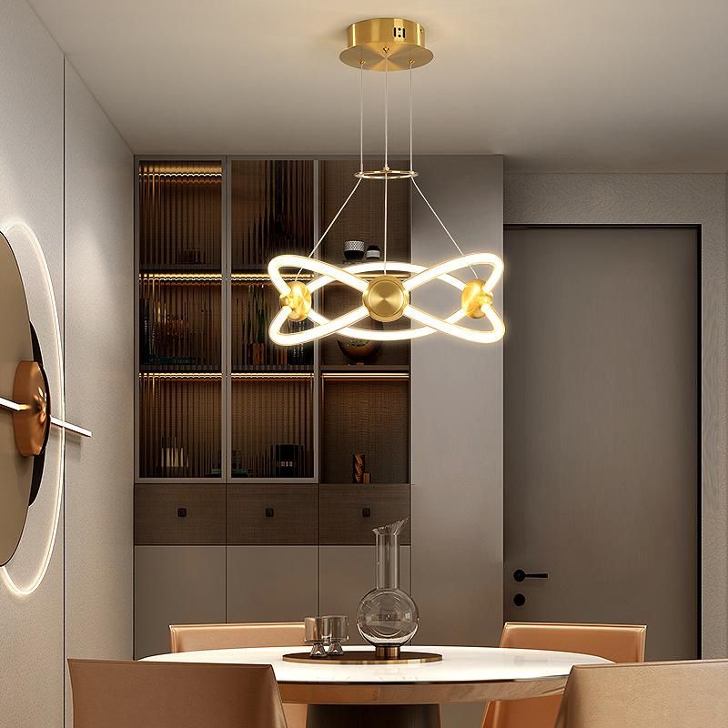 2022 Chain Dimmable Modern Luxury Aluminum Ceiling Crystal LED Contemporary Pendant Lights