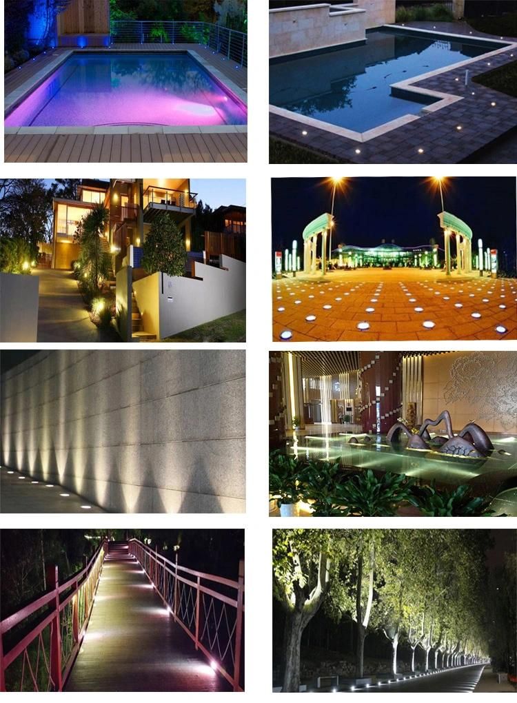 Outdoor IP68 Dimmable Underground Recessed Pool Lights RGB 3W Inground LED Lamp Round Deck Light