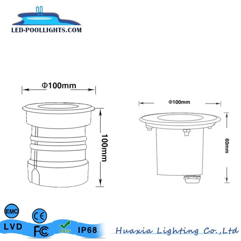 304 Stainless Steel LED Buried Underground Light Recessed Inground Lamp