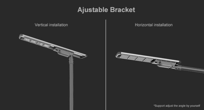 Built in Battery Integrated 170lm/W Solar Area Lighting 80W LED Street Light Fixture