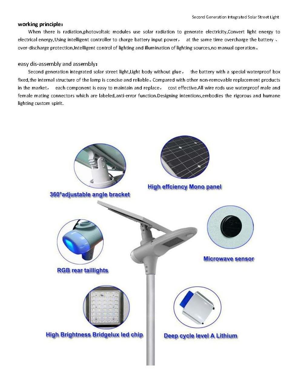 5000lm Outdoor Public All in Two Semi-Integrated Solar LED Street Light