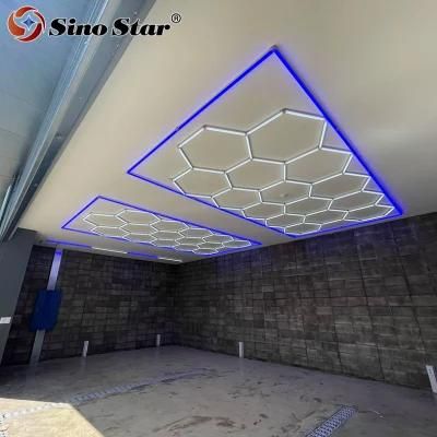 St1028 Professional Factory Produce LED Hexagonal Workshop Light for The Car Polish Equipment Booth