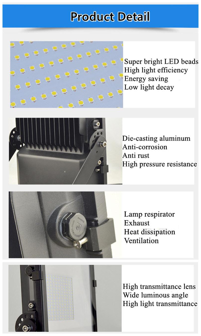 Aluminum Outdoor Waterproof IP66 6000K-6600K 150W LED Floodlight