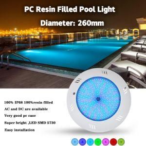 No Flicker No Glare Wall Mounted Underwater LED Swimming Pool Light for Intex Pools or Theme Pools