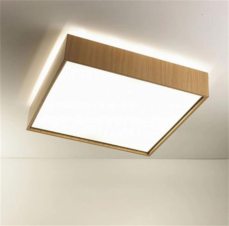 Quadrat C Modern LED Hotel Indoor Lighting Acrylic Wooden Ceiling Lamp Living Room LED Ceiling Light