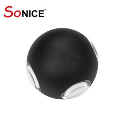 High Luminous Household Hotel Corridor Die Casting Aluminium Ball Shape Garden LED Wall Lights