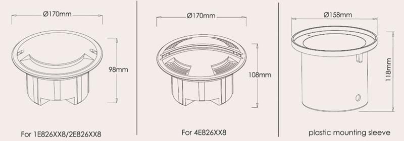 IP67 8W 10W 12W 15W 18W 20W CREE COB LED Park Light LED Pathway Light LED Driverway Light LED Wall Light Side View LED Inground Light