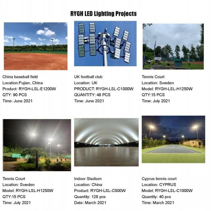 Rygh 750W Temporary Sports Soccer Field High Mast Outdoor LED Flood Light Fixtures