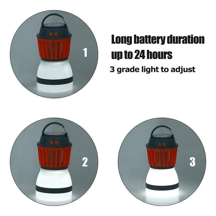 Waterproof IP67 USB Powered UV LED Outdoor Camping Light & Mosquito Killer Trap Lamp with Solar Panel