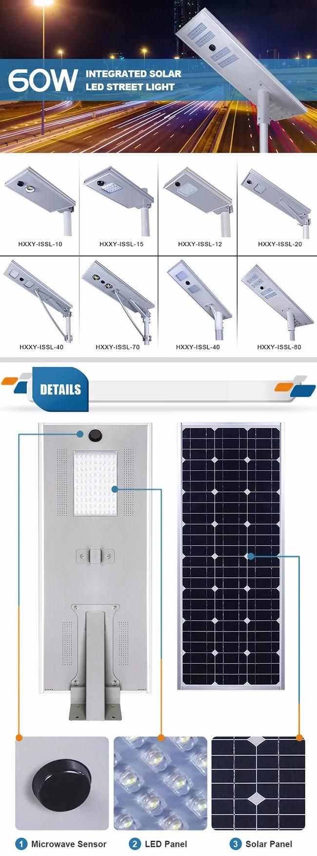 Adjustable All in One LED Outdoor Solar Street Light 80W
