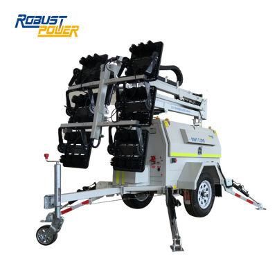Telescopic Hydraulic Mast Diesel Generator Mobile Lighting Tower