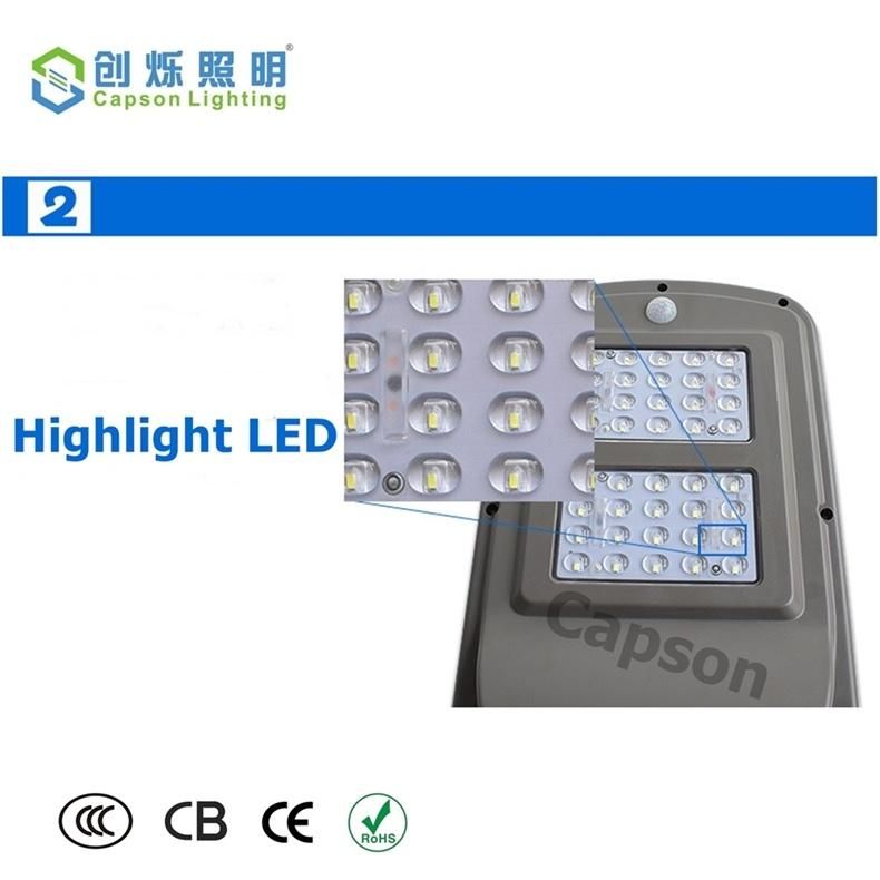 Wholesalers Factory LED 60W ABS Garden Outdoor Waterproof IP65 All in One Integrated LED Solar Street Light